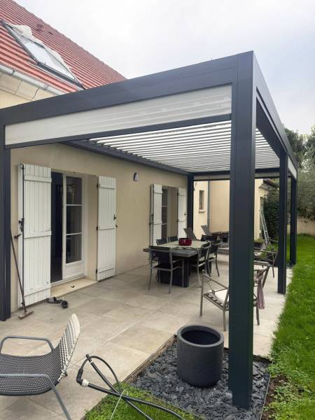 Pergolas design, pose murale ou libre : pergola aluminium, ouverte. Wilco Yvelines 78